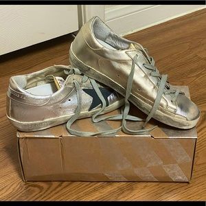 Golden Goose Superstar silver & gold sneakers